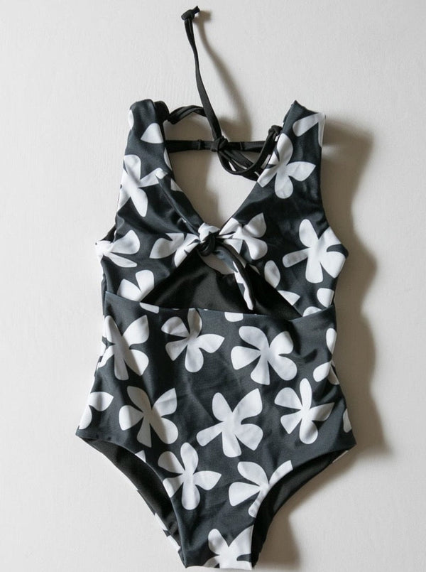 girls-cutout-one-piece-in-black-plumeria-of-one-sea - Sophia's Style Kids-1
